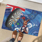 Darts NAIDOC Week 2026 Personalised Rubber Doormat Australia Flag Kangaroo Dhari Aboriginal Art