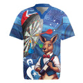 Darts NAIDOC Week 2026 Personalised Rugby Jersey Australia Flag Kangaroo Dhari Aboriginal Art