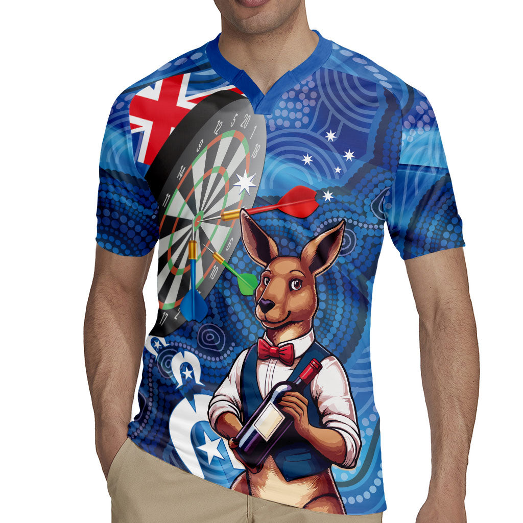 Darts NAIDOC Week 2026 Personalised Rugby Jersey Australia Flag Kangaroo Dhari Aboriginal Art