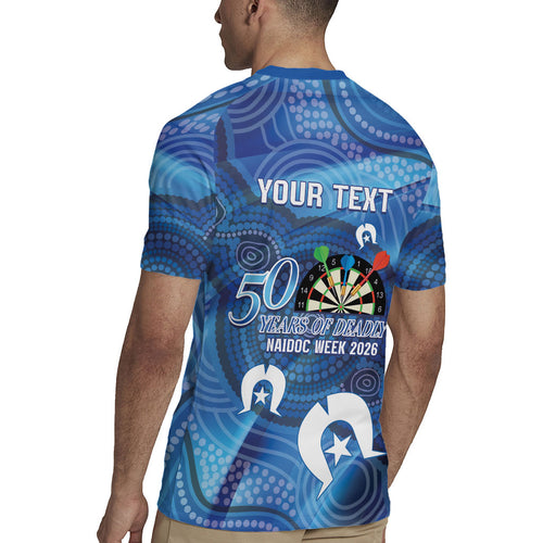 Darts NAIDOC Week 2026 Personalised Rugby Jersey Australia Flag Kangaroo Dhari Aboriginal Art