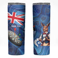 Darts NAIDOC Week 2026 Personalised Skinny Tumbler Australia Flag Kangaroo Dhari Aboriginal Art