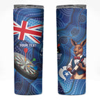 Darts NAIDOC Week 2026 Personalised Skinny Tumbler Australia Flag Kangaroo Dhari Aboriginal Art