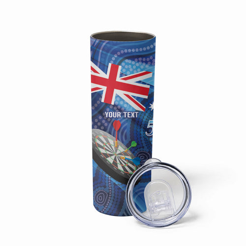 Darts NAIDOC Week 2026 Personalised Skinny Tumbler Australia Flag Kangaroo Dhari Aboriginal Art