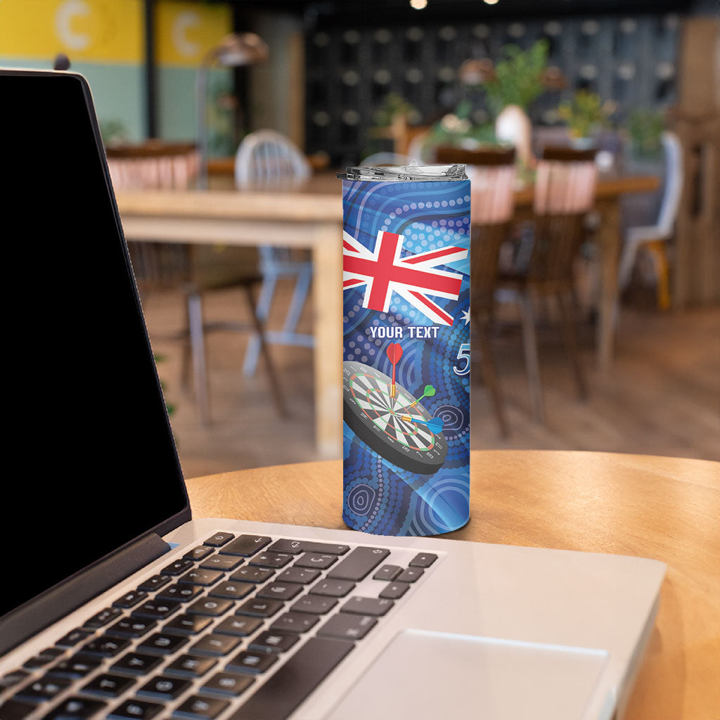 Darts NAIDOC Week 2026 Personalised Skinny Tumbler Australia Flag Kangaroo Dhari Aboriginal Art