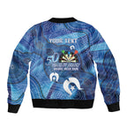 Darts NAIDOC Week 2026 Personalised Sleeve Zip Bomber Jacket Australia Flag Kangaroo Dhari Aboriginal Art