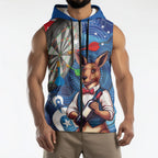 Darts NAIDOC Week 2026 Personalised Sleeveless Zip Hoodie Australia Flag Kangaroo Dhari Aboriginal Art