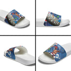 Darts NAIDOC Week 2026 Personalised Slide Sandals Australia Flag Kangaroo Dhari Aboriginal Art
