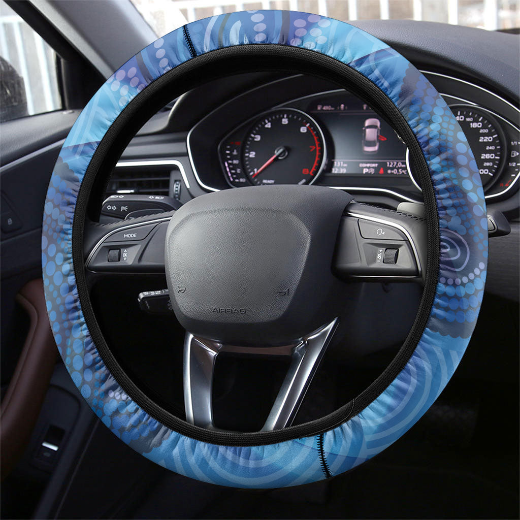 Darts NAIDOC Week 2026 Steering Wheel Cover Australia Flag Kangaroo Dhari Aboriginal Art