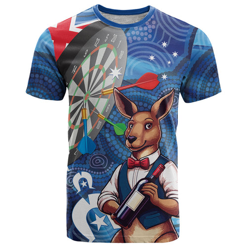 Darts NAIDOC Week 2026 Personalised T Shirt Australia Flag Kangaroo Dhari Aboriginal Art