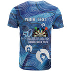 Darts NAIDOC Week 2026 Personalised T Shirt Australia Flag Kangaroo Dhari Aboriginal Art