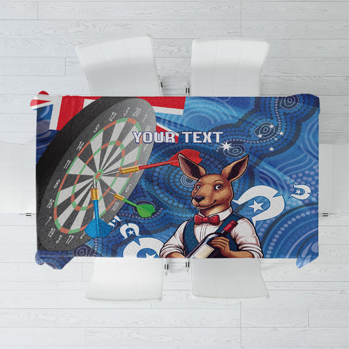 Darts NAIDOC Week 2026 Personalised Tablecloth Australia Flag Kangaroo Dhari Aboriginal Art