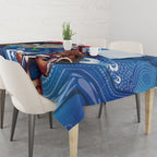 Darts NAIDOC Week 2026 Personalised Tablecloth Australia Flag Kangaroo Dhari Aboriginal Art