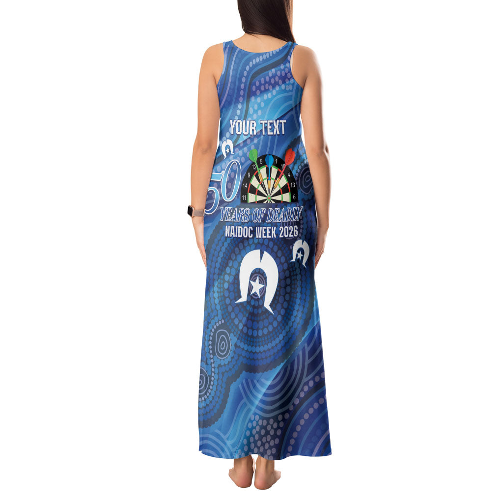 Darts NAIDOC Week 2026 Personalised Tank Maxi Dress Australia Flag Kangaroo Dhari Aboriginal Art