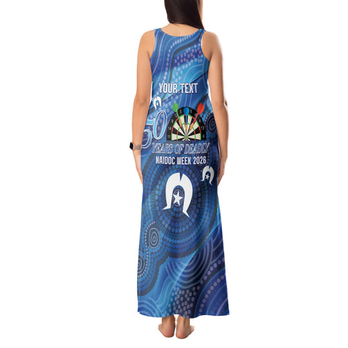Darts NAIDOC Week 2026 Personalised Tank Maxi Dress Australia Flag Kangaroo Dhari Aboriginal Art
