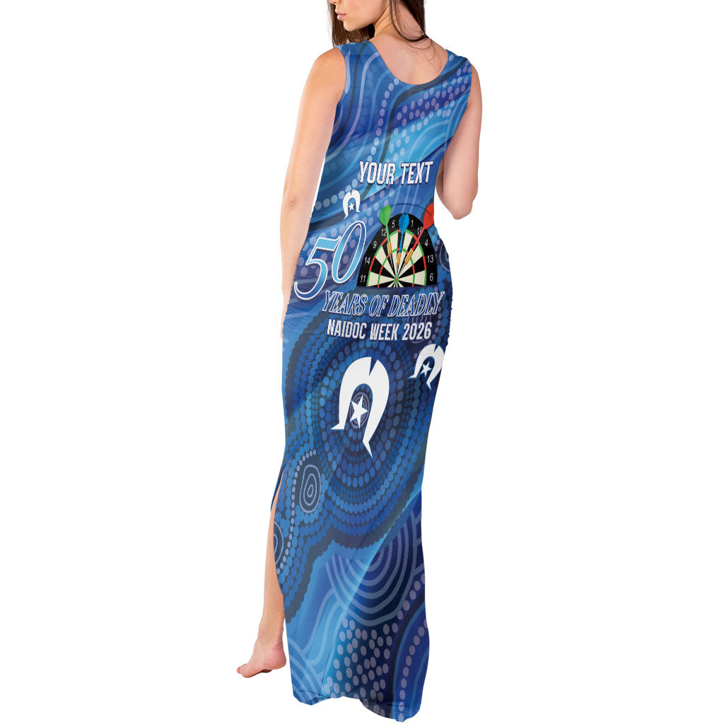 Darts NAIDOC Week 2026 Personalised Tank Maxi Dress Australia Flag Kangaroo Dhari Aboriginal Art