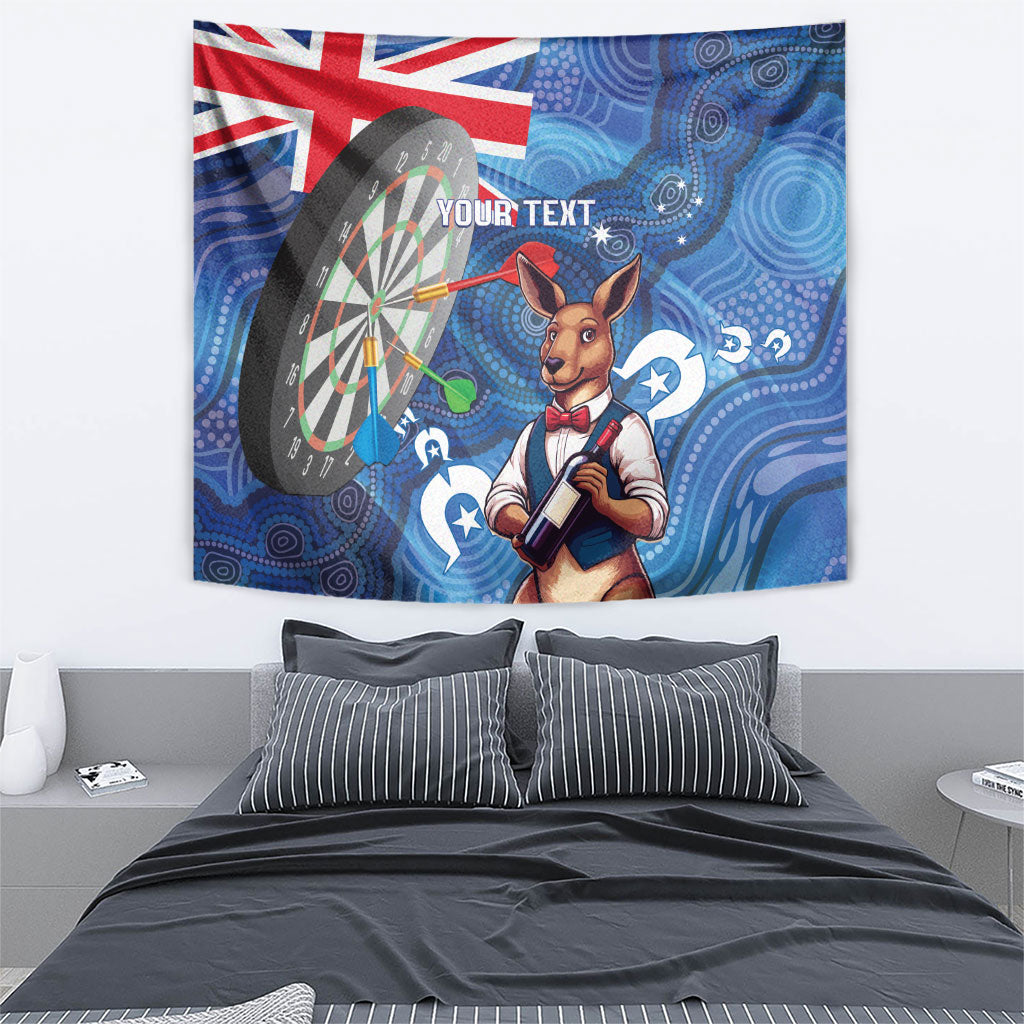 Darts NAIDOC Week 2026 Personalised Tapestry Australia Flag Kangaroo Dhari Aboriginal Art