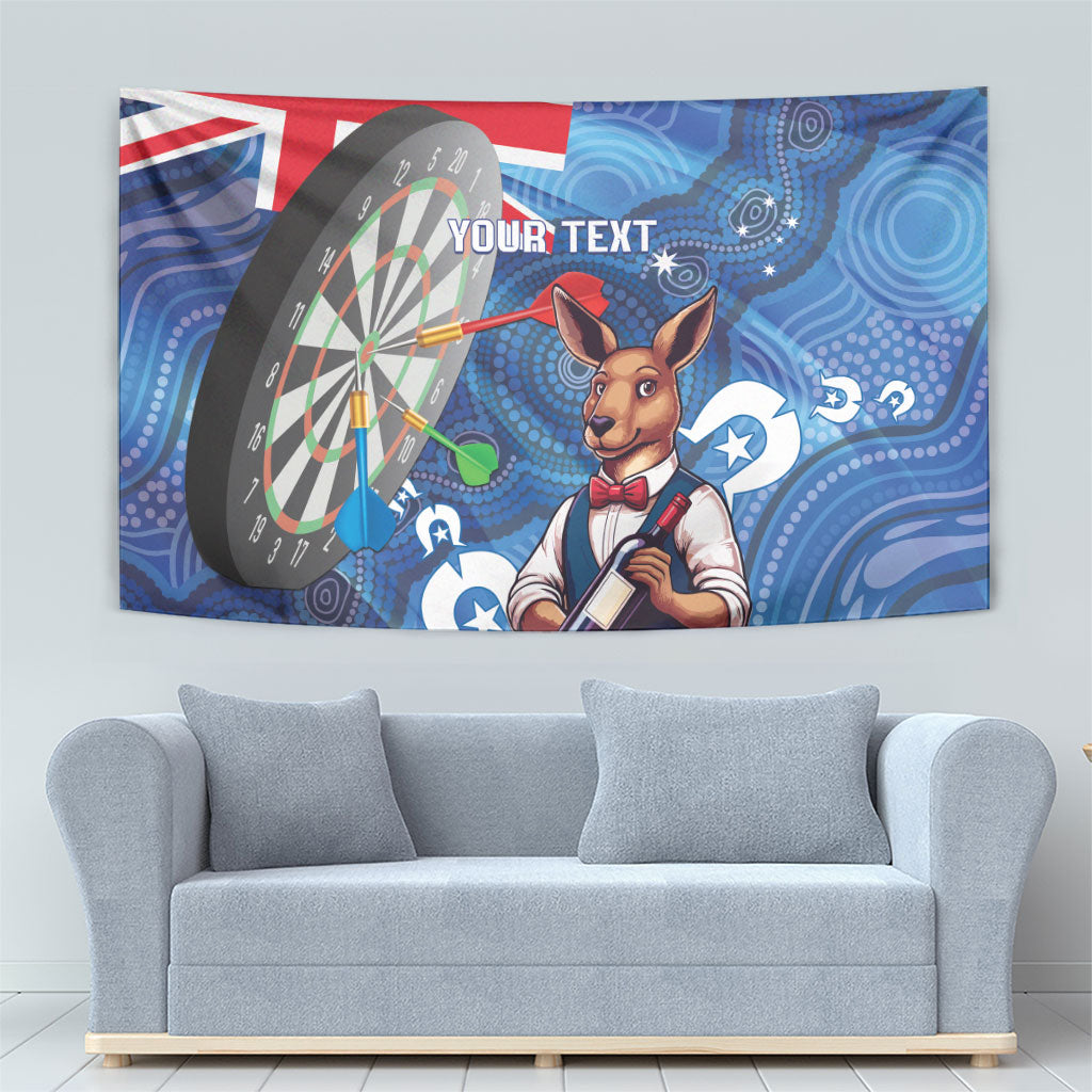 Darts NAIDOC Week 2026 Personalised Tapestry Australia Flag Kangaroo Dhari Aboriginal Art