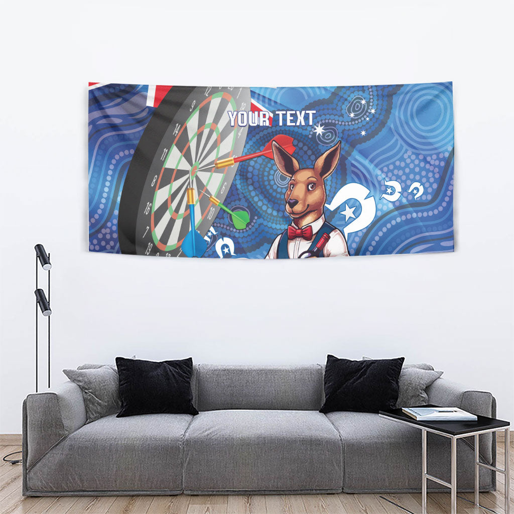 Darts NAIDOC Week 2026 Personalised Tapestry Australia Flag Kangaroo Dhari Aboriginal Art