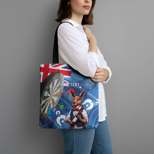 Darts NAIDOC Week 2026 Personalised Tote Bag Australia Flag Kangaroo Dhari Aboriginal Art