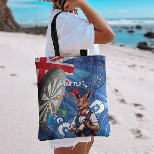 Darts NAIDOC Week 2026 Personalised Tote Bag Australia Flag Kangaroo Dhari Aboriginal Art