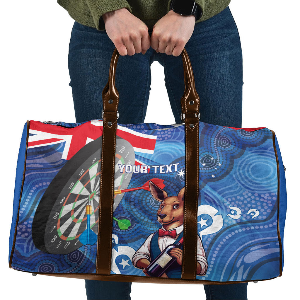 Darts NAIDOC Week 2026 Personalised Travel Bag Australia Flag Kangaroo Dhari Aboriginal Art