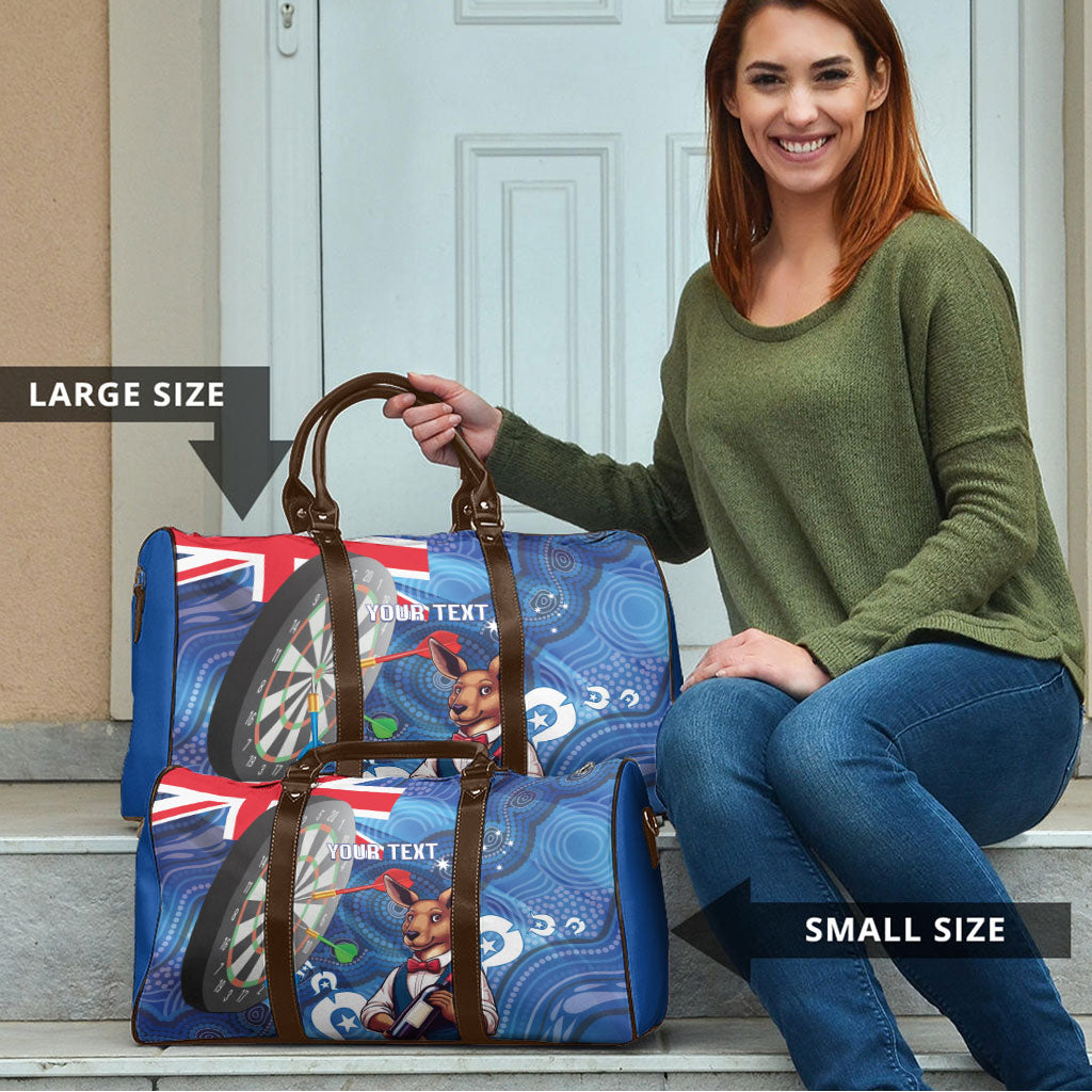 Darts NAIDOC Week 2026 Personalised Travel Bag Australia Flag Kangaroo Dhari Aboriginal Art