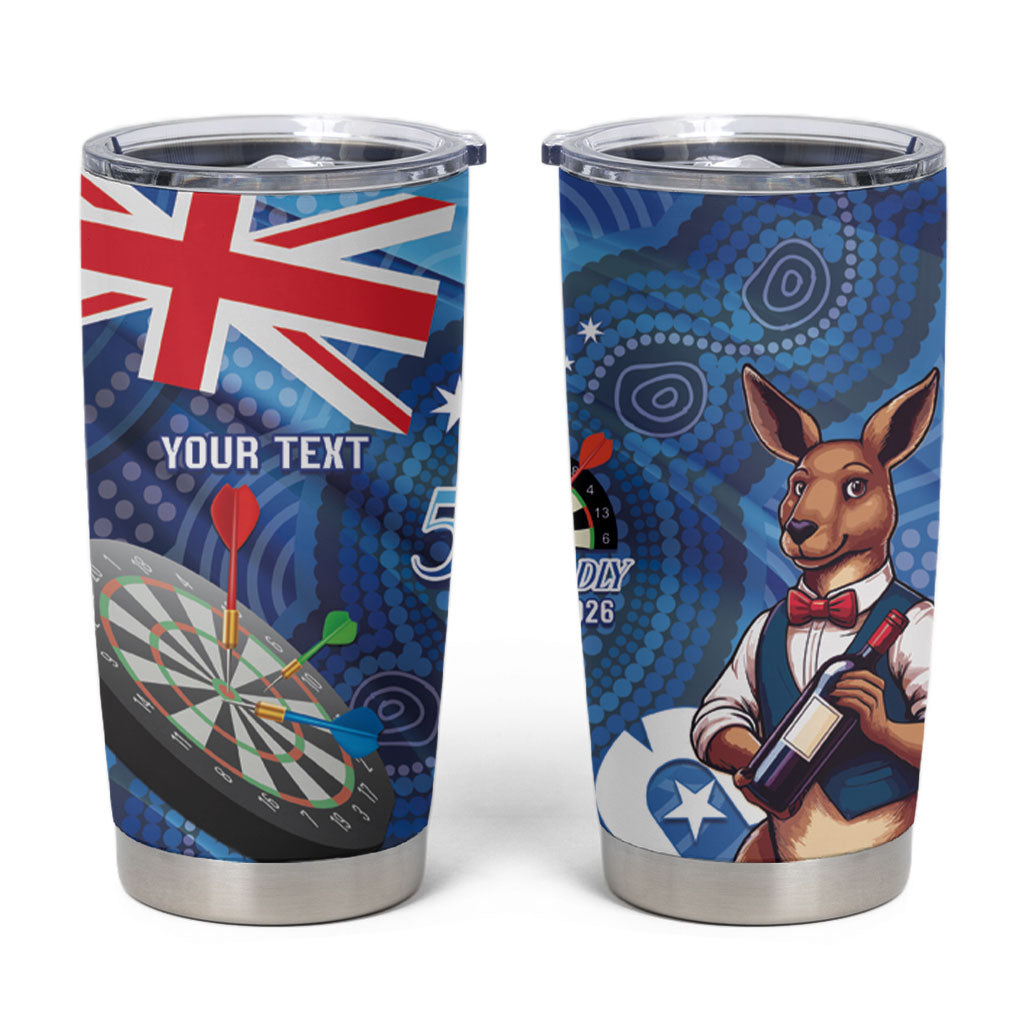 Darts NAIDOC Week 2026 Personalised Tumbler Cup Australia Flag Kangaroo Dhari Aboriginal Art