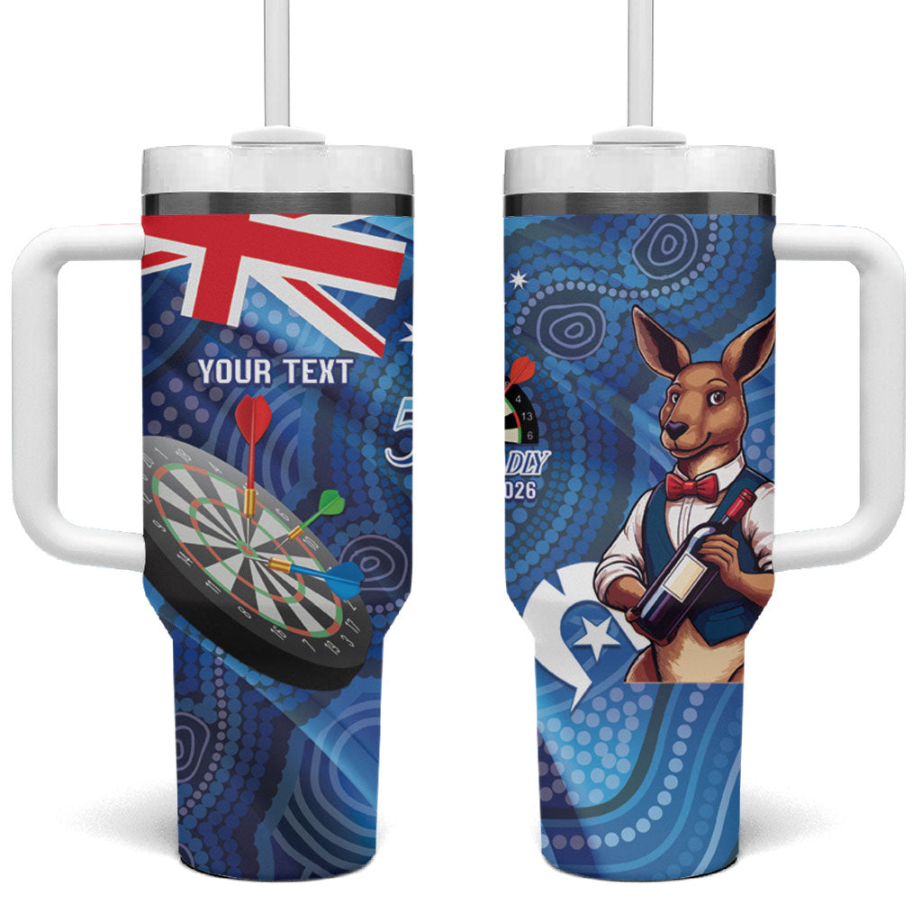Darts NAIDOC Week 2026 Personalised Tumbler With Handle Australia Flag Kangaroo Dhari Aboriginal Art
