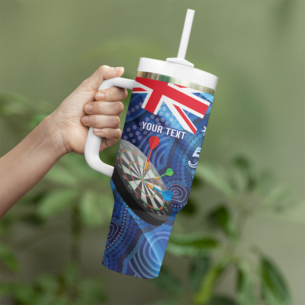 Darts NAIDOC Week 2026 Personalised Tumbler With Handle Australia Flag Kangaroo Dhari Aboriginal Art
