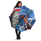 Darts NAIDOC Week 2026 Personalised Umbrella Australia Flag Kangaroo Dhari Aboriginal Art
