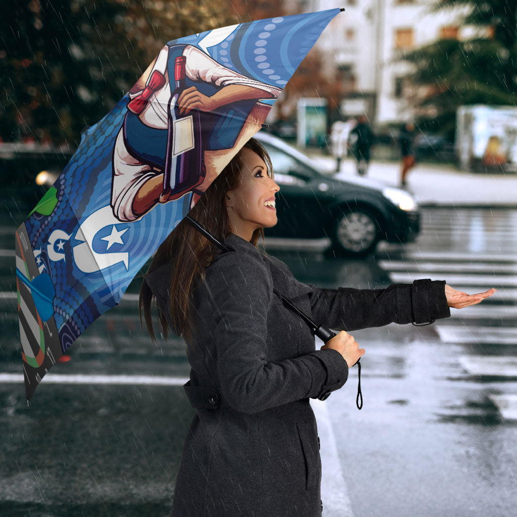 Darts NAIDOC Week 2026 Personalised Umbrella Australia Flag Kangaroo Dhari Aboriginal Art