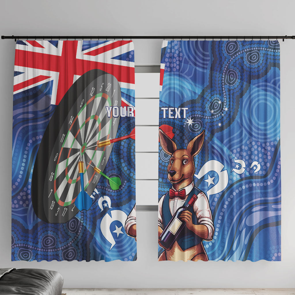 Darts NAIDOC Week 2026 Personalised Window Curtain Australia Flag Kangaroo Dhari Aboriginal Art