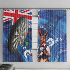 Darts NAIDOC Week 2026 Personalised Window Curtain Australia Flag Kangaroo Dhari Aboriginal Art
