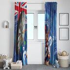 Darts NAIDOC Week 2026 Personalised Window Curtain Australia Flag Kangaroo Dhari Aboriginal Art