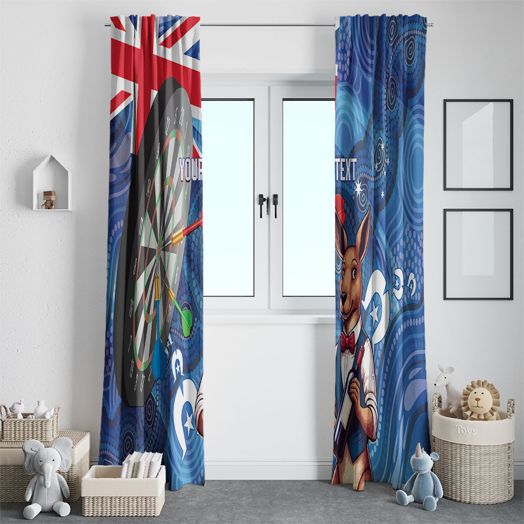 Darts NAIDOC Week 2026 Personalised Window Curtain Australia Flag Kangaroo Dhari Aboriginal Art