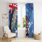 Darts NAIDOC Week 2026 Personalised Window Curtain Australia Flag Kangaroo Dhari Aboriginal Art