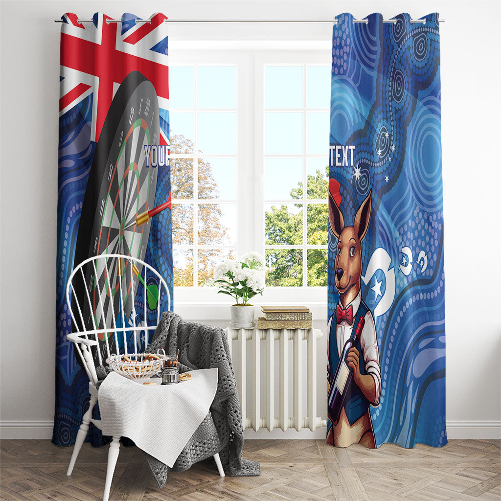 Darts NAIDOC Week 2026 Personalised Window Curtain Australia Flag Kangaroo Dhari Aboriginal Art