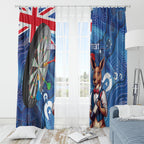 Darts NAIDOC Week 2026 Personalised Window Curtain Australia Flag Kangaroo Dhari Aboriginal Art