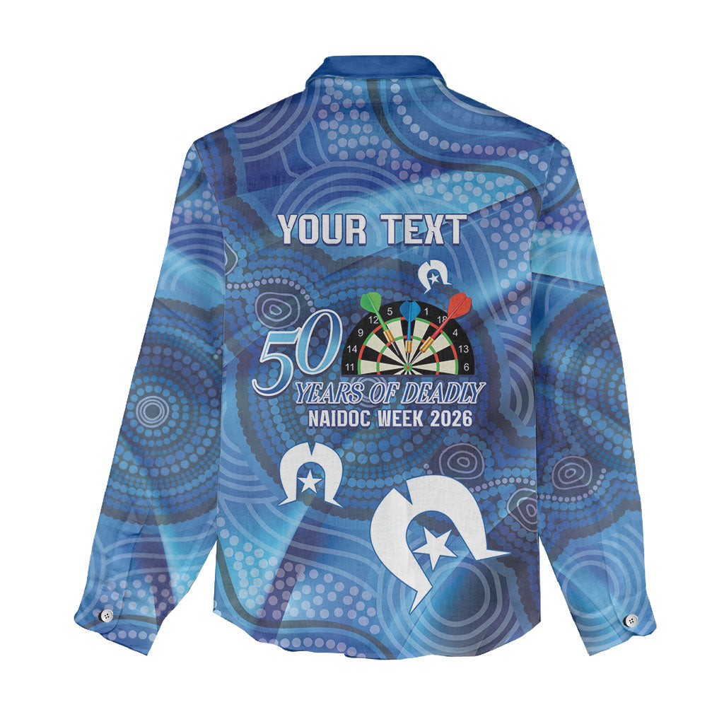 Darts NAIDOC Week 2026 Personalised Women Casual Shirt Australia Flag Kangaroo Dhari Aboriginal Art