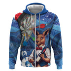 Darts NAIDOC Week 2026 Personalised Zip Hoodie Australia Flag Kangaroo Dhari Aboriginal Art