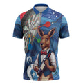 Darts NAIDOC Week 2026 Personalised Zipper Polo Shirt Australia Flag Kangaroo Dhari Aboriginal Art