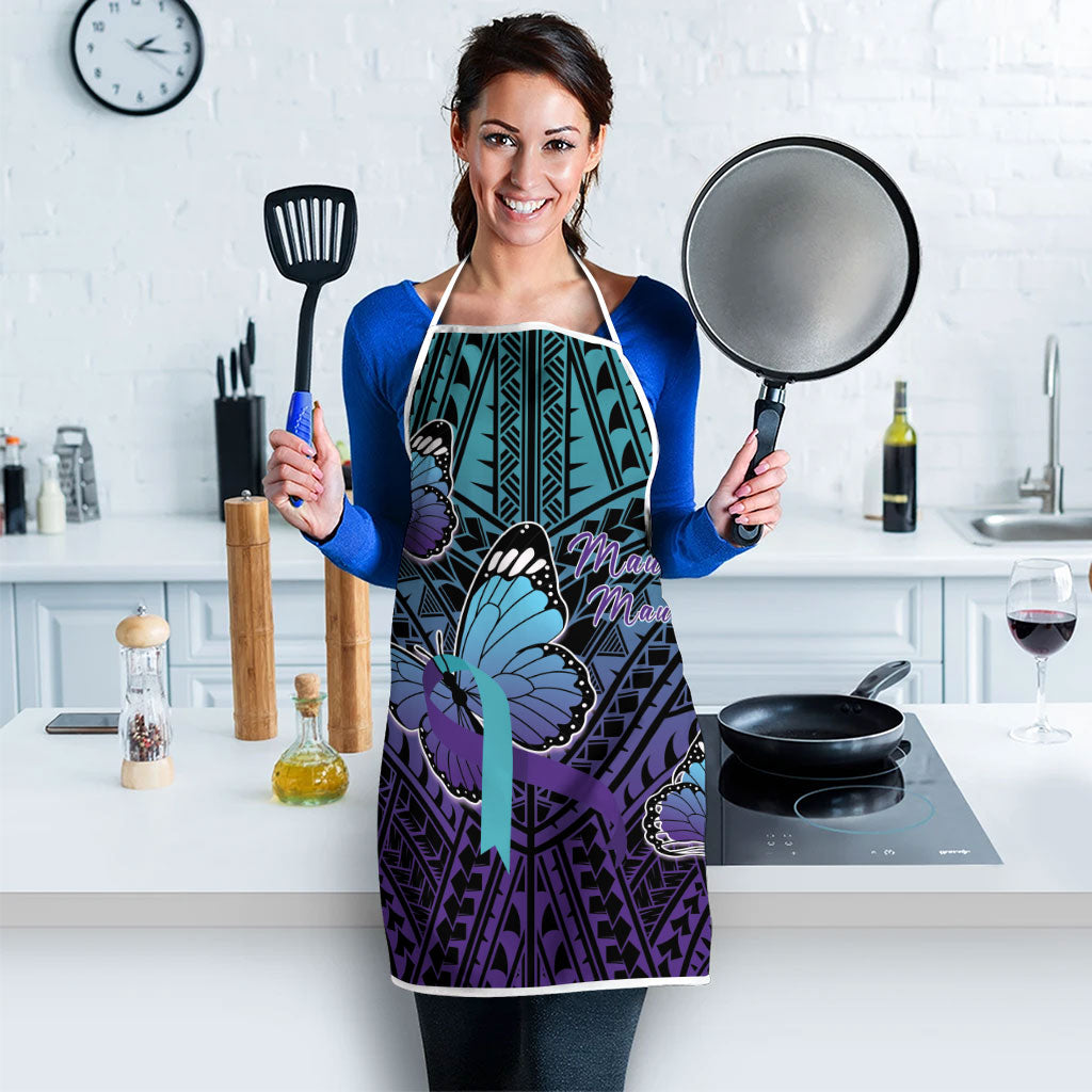 New Zealand Suicide Prevention Month Apron Maori Mauri Tu Mauri Ora Polynesian Pattern