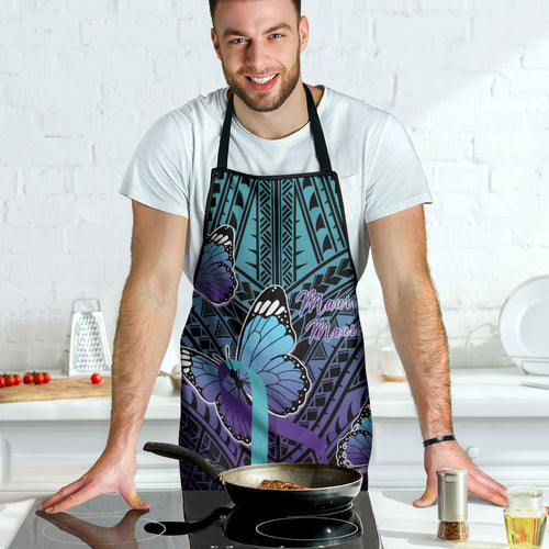 New Zealand Suicide Prevention Month Apron Maori Mauri Tu Mauri Ora Polynesian Pattern