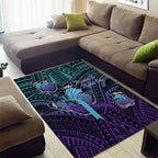 New Zealand Suicide Prevention Month Area Rug Maori Mauri Tu Mauri Ora Polynesian Pattern