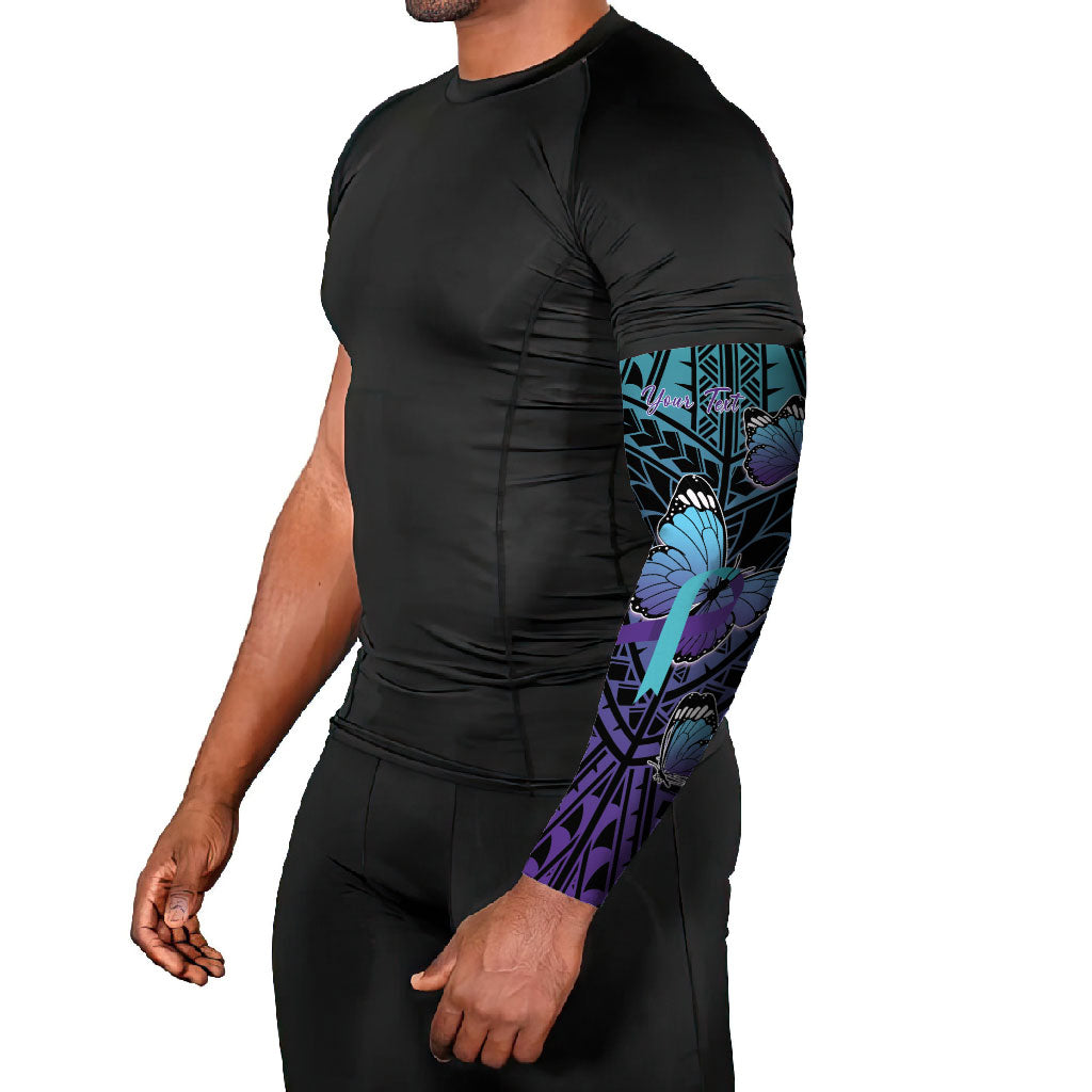 Personalised New Zealand Suicide Prevention Month Arm Sleeves Maori Mauri Tu Mauri Ora Polynesian Pattern