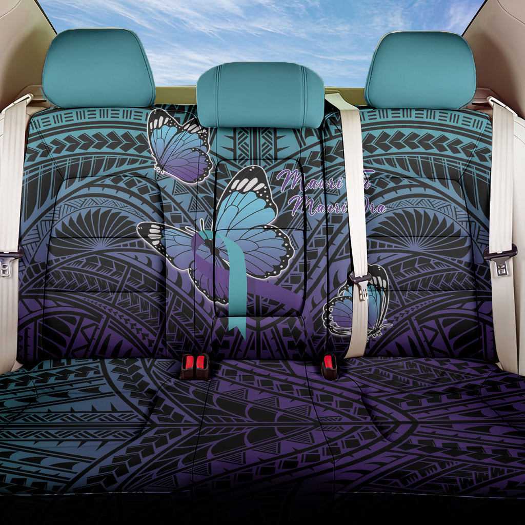 New Zealand Suicide Prevention Month Back Car Seat Cover Maori Mauri Tu Mauri Ora Polynesian Pattern