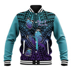 Personalised New Zealand Suicide Prevention Month Baseball Jacket Maori Mauri Tu Mauri Ora Polynesian Pattern