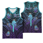 Personalised New Zealand Suicide Prevention Month Basketball Jersey Maori Mauri Tu Mauri Ora Polynesian Pattern