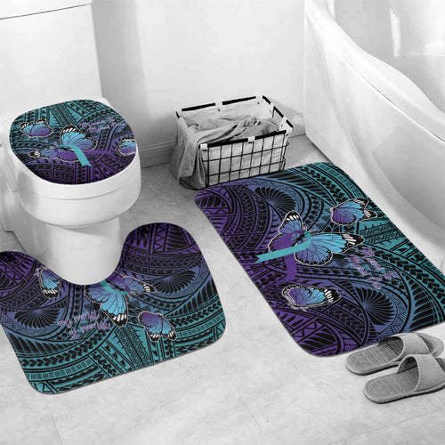 New Zealand Suicide Prevention Month Bathroom Set Maori Mauri Tu Mauri Ora Polynesian Pattern
