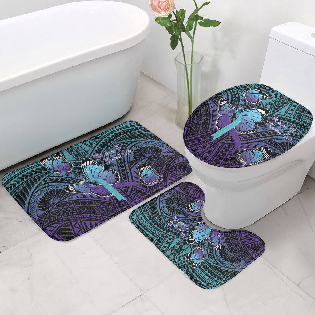 New Zealand Suicide Prevention Month Bathroom Set Maori Mauri Tu Mauri Ora Polynesian Pattern